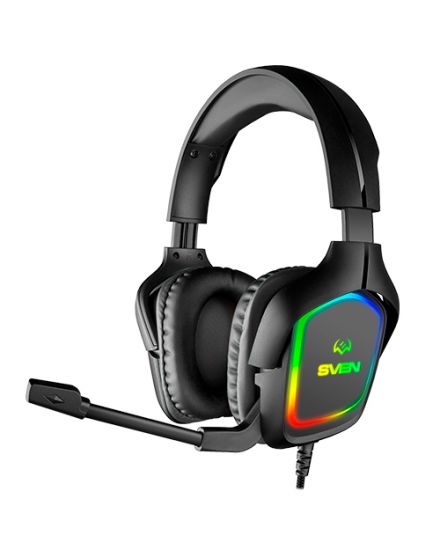 Наушники с микрофоном AP-U750MV, BLACK (USB, RGB)