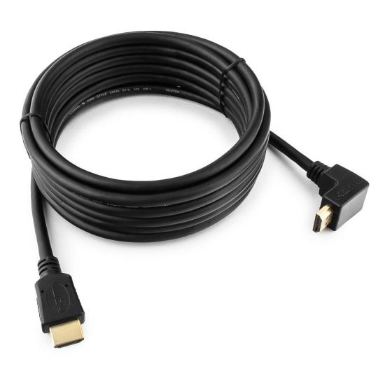 Кабель HDMI Cablexpert CC-HDMI490-15, 4.5м, v1.4, 19M/19M, углов. разъем, черный, позол.разъемы