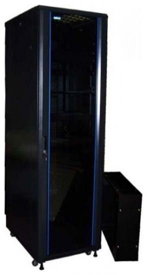 Шкаф 19" Business, 42U 600x1000, черный, передняя дверь стекло, задняя дверь распашная металл