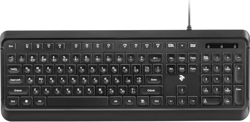 Клавиатура 2E KS120 White backlight USB Black