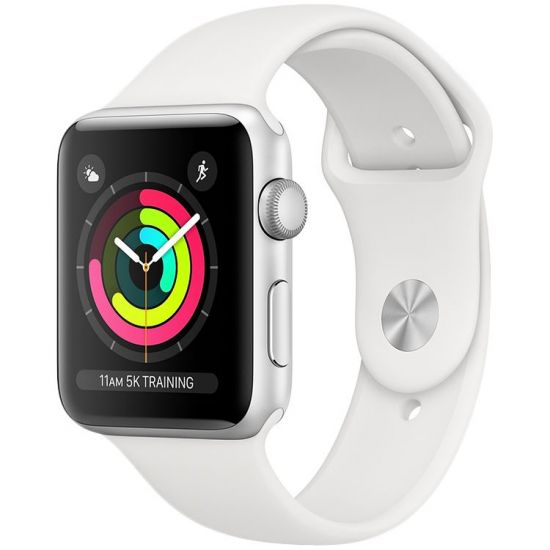 Apple?Watch Series?3 GPS, 42mm Silver Aluminium Case with White Sport Band, Model A1859
