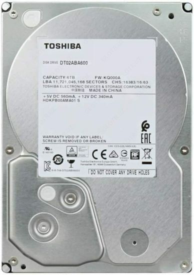 Жесткий диск HDD 6Tb TOSHIBA SATA 6Gb/s 5400rpm 128Mb 3.5" DT02ABA600 (HDKPB00AMA01)