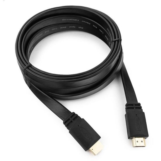 Кабель HDMI Cablexpert CC-HDMI4F-10, 3м, v1.4, 19M/19M, плоский кабель, черный, позол.разъемы, экран