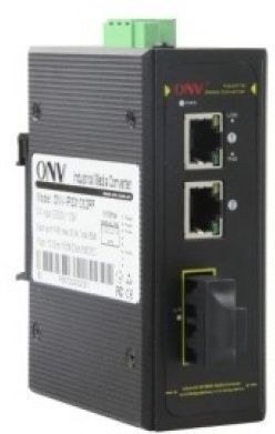 Коммутатор PoE индустриальный 2-портовый ONV IPS31032PS-S <2 порта 10/100Mbps PoE 802.3af/at (max 30W на порт), 1 порт Optical 10/100M, SC Singlemode (25km) Single Fiber, 1310/1550nm (Модуль в комплекте), бюджет мощности PoE 60W (адаптер питания в комлект
