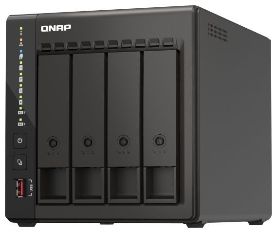 Сетевое оборудование QNAP TS-453E-8G EU-RU Сетевой RAID-накопитель, 4 отсека 3,5"/2,5", 2 порта 2,5 GbE BASE-T, 2 HDMI-порта. Intel Celeron J6412 2,0 ГГц (2,6 ГГц), 8 ГБ.
