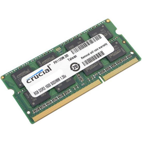 Crucial RAM 8GB DDR3 1600 MT/s  (PC3-12800) CL11 SODIMM 204pin 1.35V/1.5V