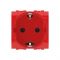 DKC 76482R Электрическая розетка, с заземлением, со шторками, красная, 2 мод.