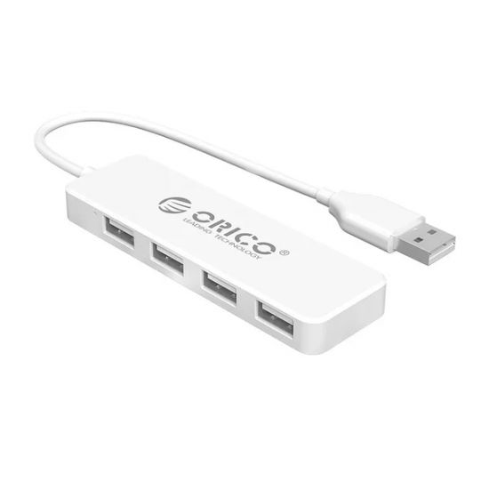USB Хаб ORICO  FL01-WH-BP <USB2.0х4, 30cm, 480Mbps, White>