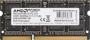 Оперативная память для ноутбука 4Gb DDR3 1600MHz AMD Radeon R5 Entertainment Series R534G1601S1S-U Retail