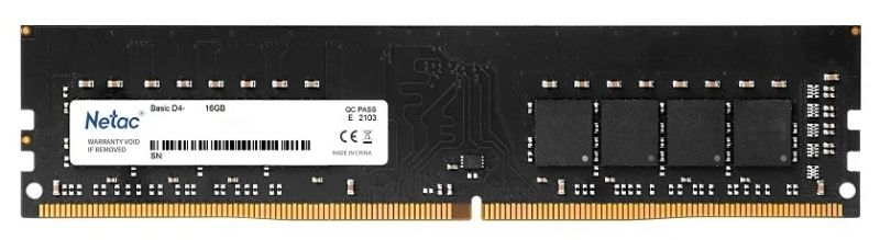 Модуль памяти Netac Basic, NTBSD4P26SP-16, DDR4 DIMM, 16Gb, 2666Mhz, C19