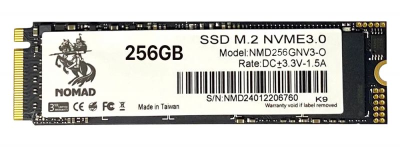 Твердотельный накопитель  256GB SSD NOMAD M.2 2280 PCIe3.0 NVMe R2400MB/s W940MB/s NMD256GNV3-O