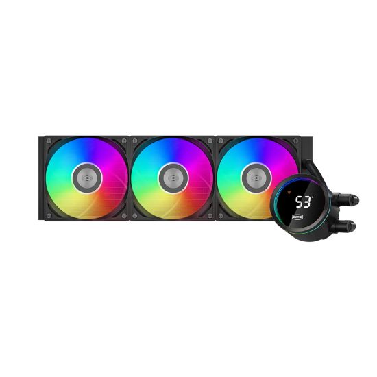 Водяное охлаждение для CPU PCCooler DA360 PRO ARGB Digital BK TDP 300W, 3x120mm ARGB Fans, 4-pin PWM, LGA Intel 115X/1200/1700/1851/20XX, AMD AM4/AM5 Black DA360 PRO ARGB Digital BK