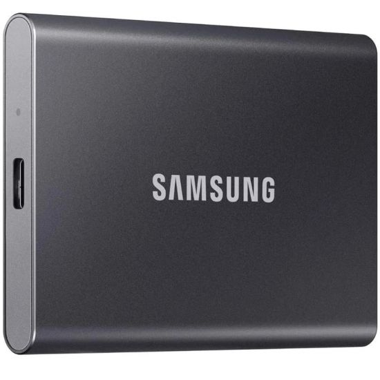 Внешний SSD 1000Gb Samsung T7 USB 3.2 Gen.2 (10 Гбит/c) Аппаратное AES 256-битное шифрование,  Цвет: Серый, MU-PC1T0T/WW